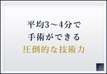 平均3～4分で手術ができる圧倒的な技術力